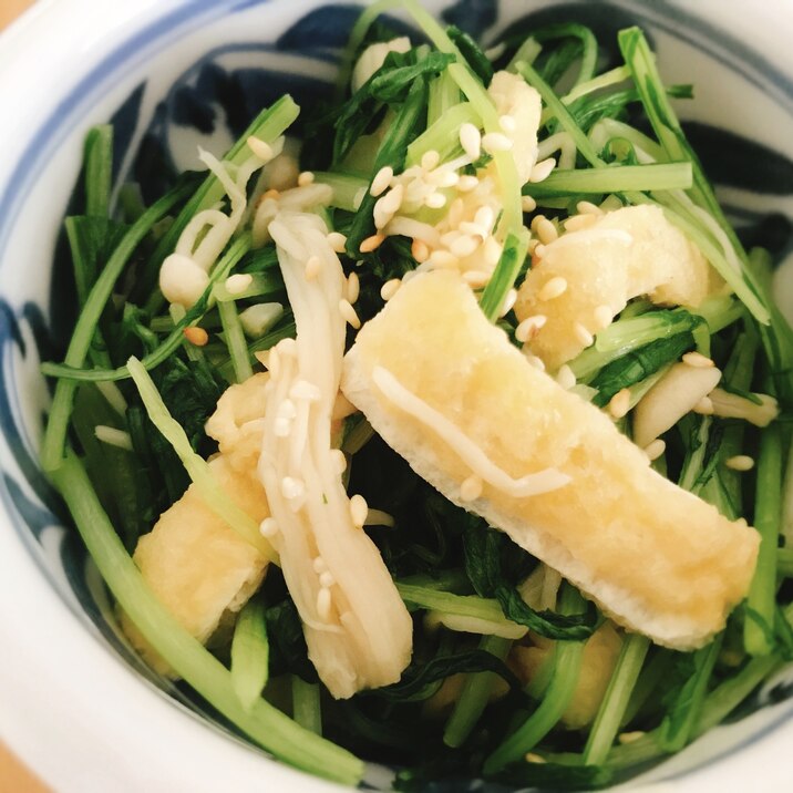 水菜と油揚げの煮浸し